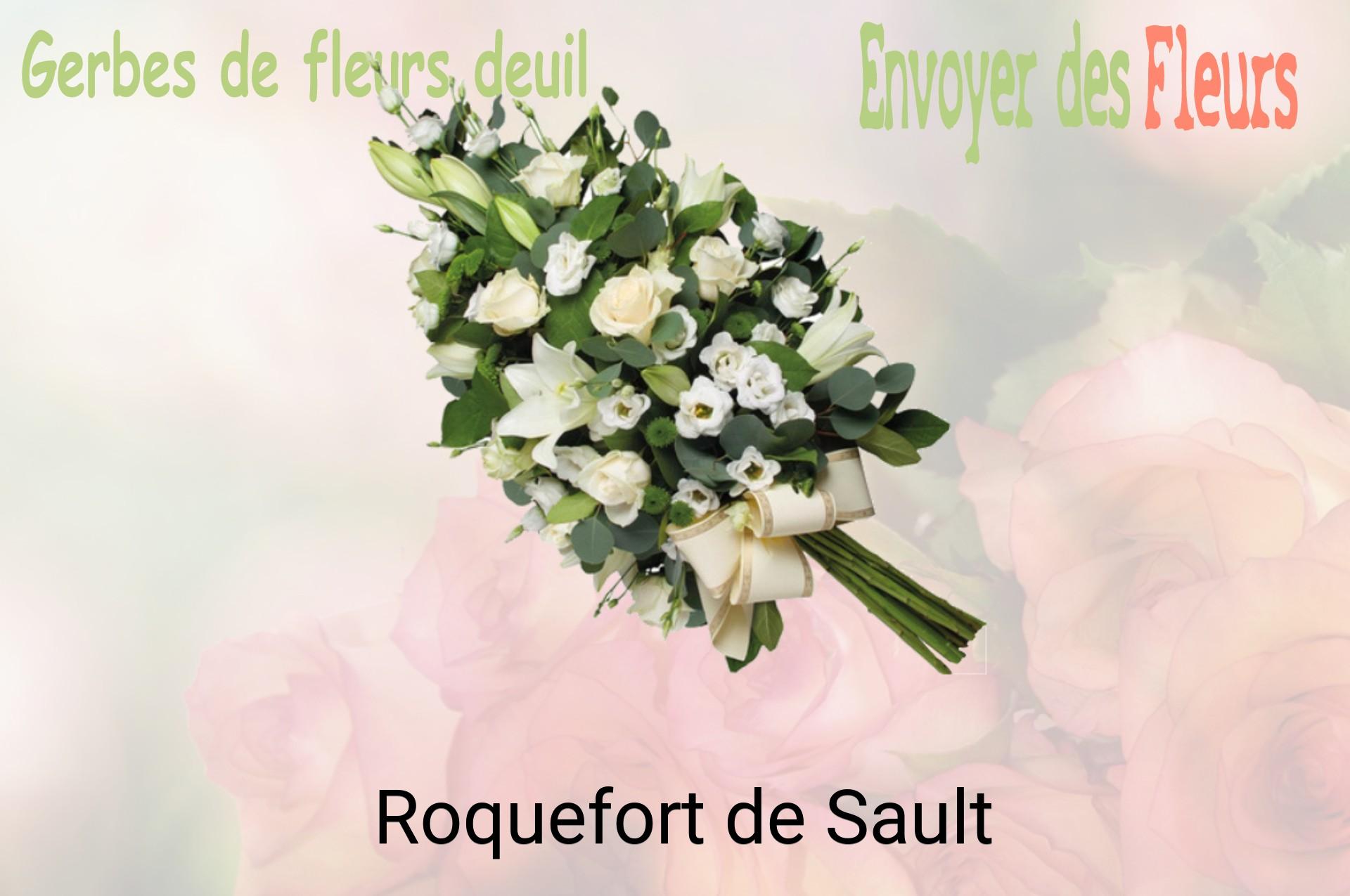 Gerbe de fleurs de deuil livrée à Roquefort-de-Sault